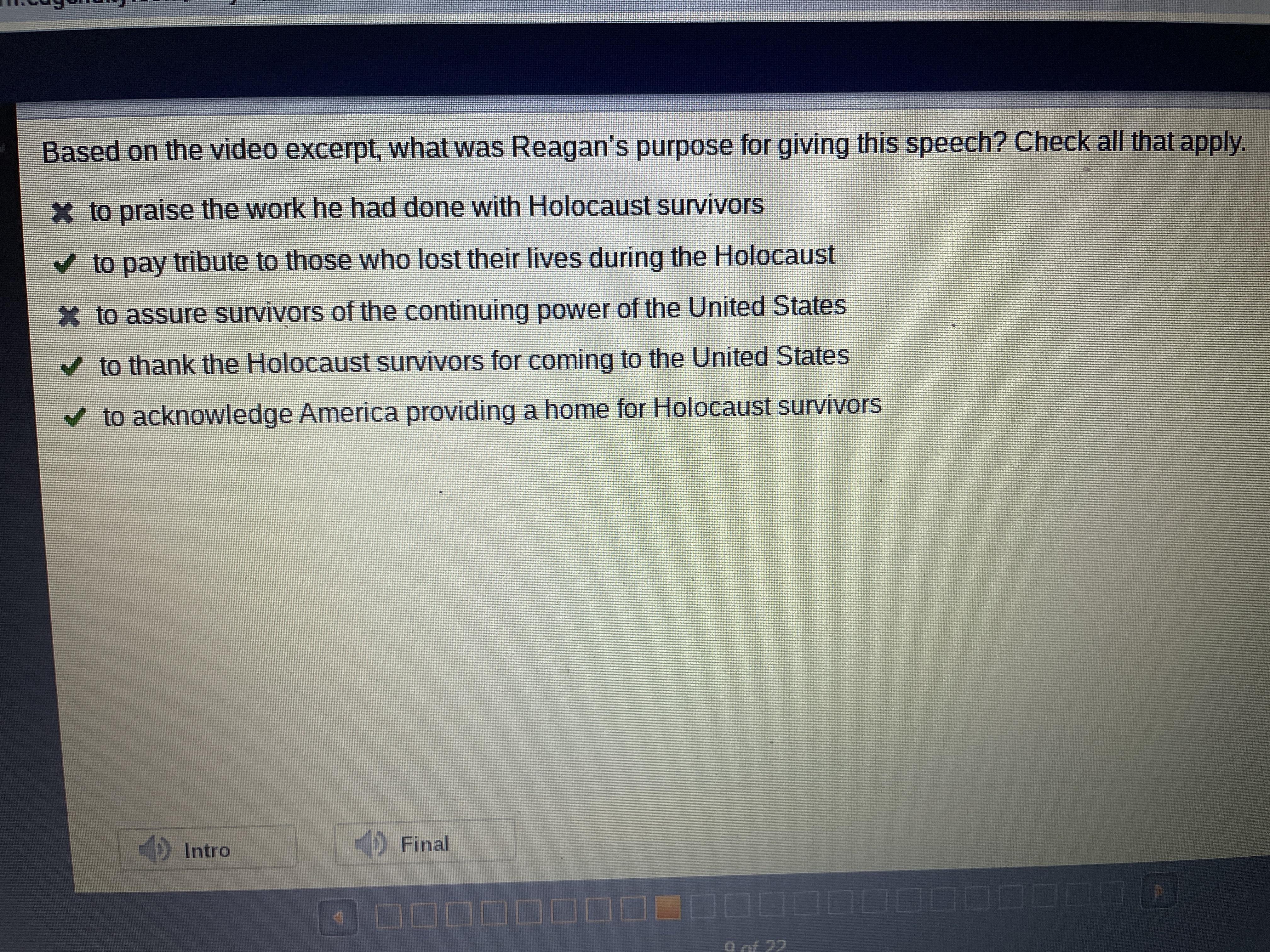 Based On The Video Excerpt, What Was Reagans Purpose For Giving This Speech? Check All That Apply