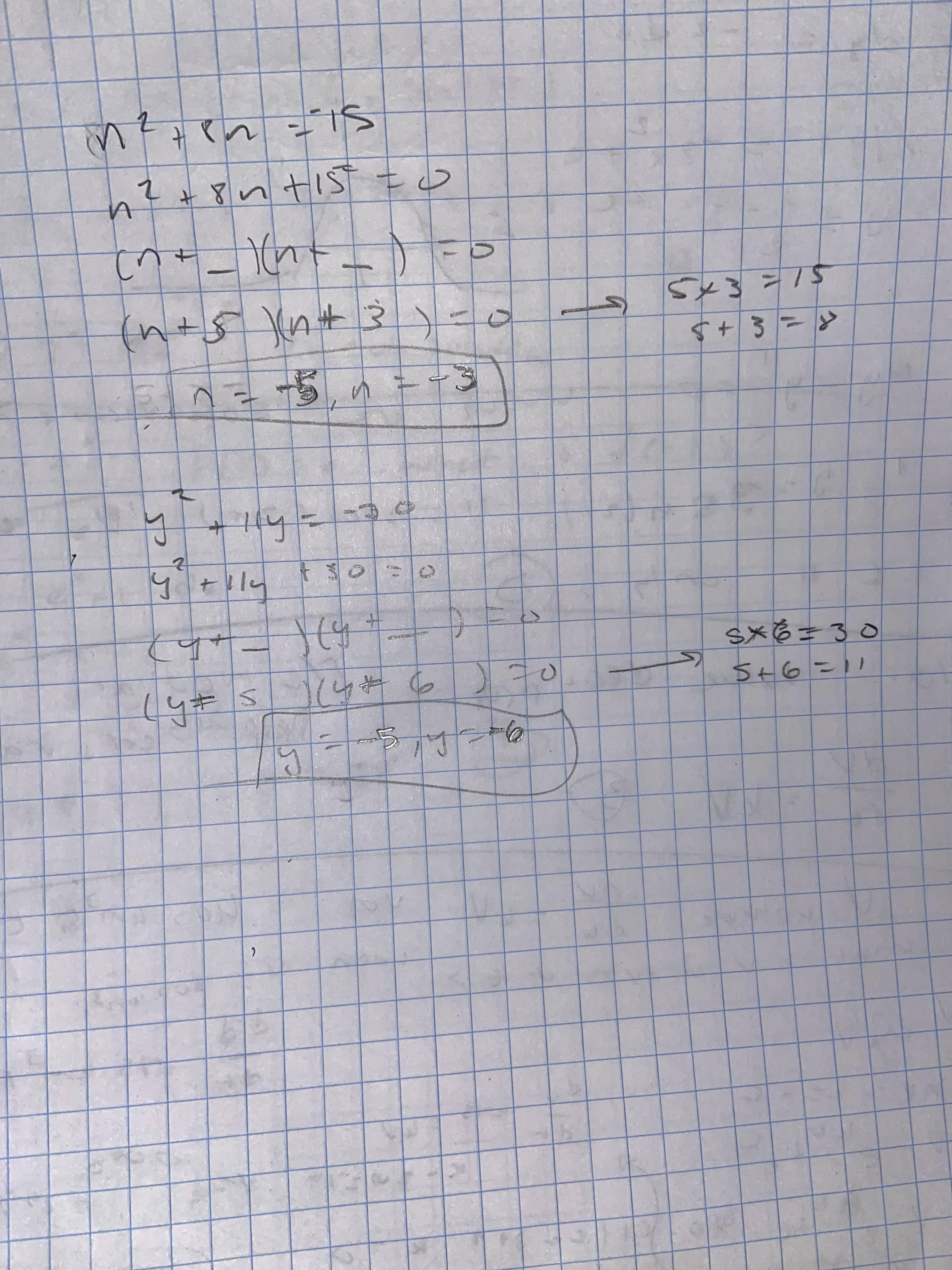 Solve Each Equation By Factoring NEED THIS ASAP 