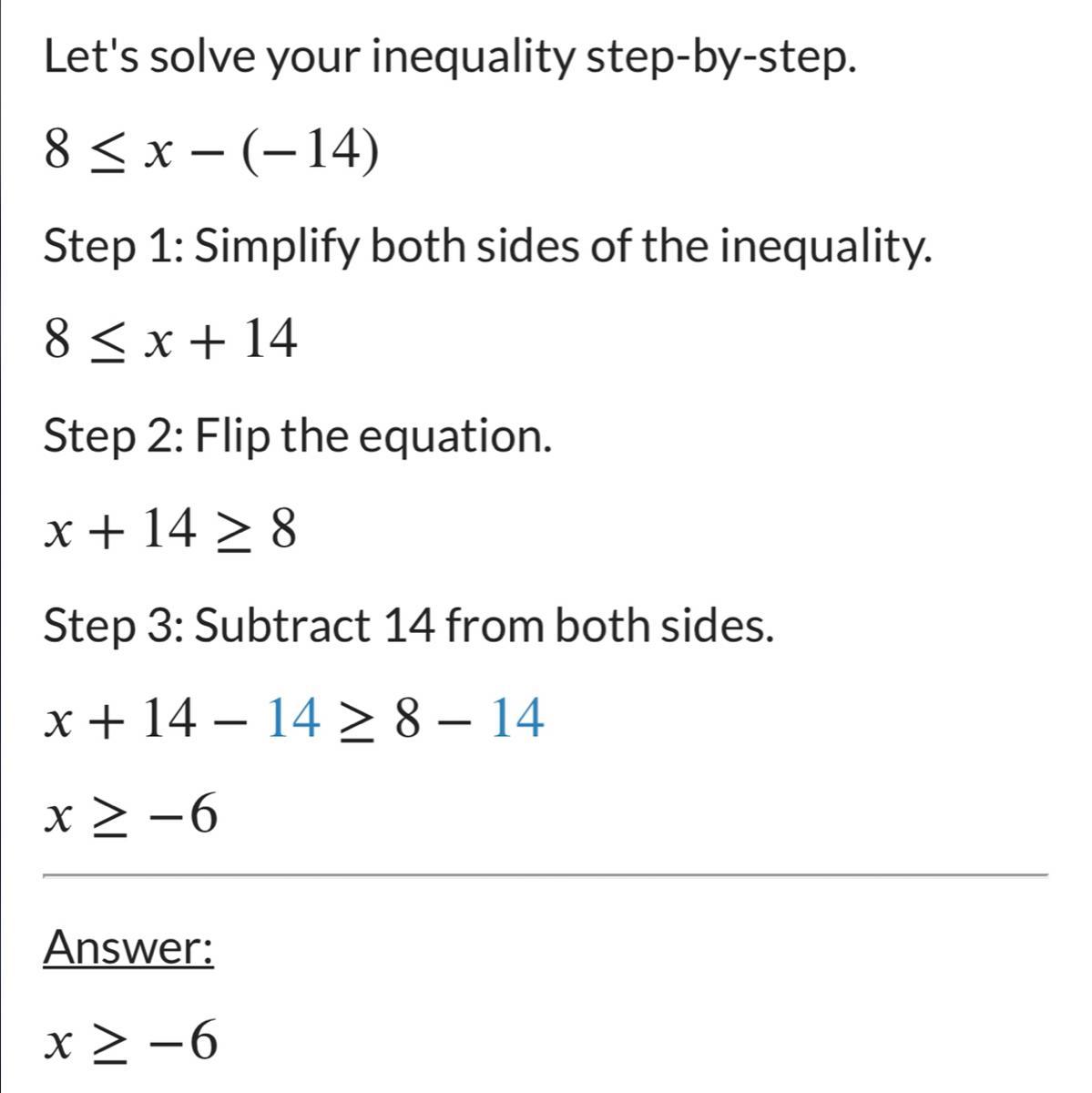 Solve For X. 8 X - (-14)