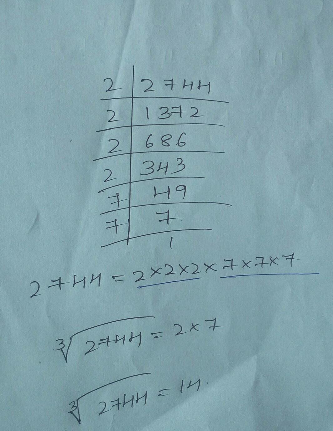 What Is The Cube Root Of 2744 With Procedure