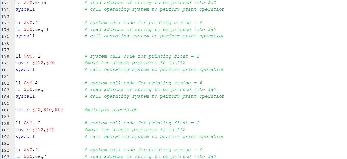 Write The MIPS Assembly Code To Find The Area Of A Given Shape. Your Program Must Take A Floating-point