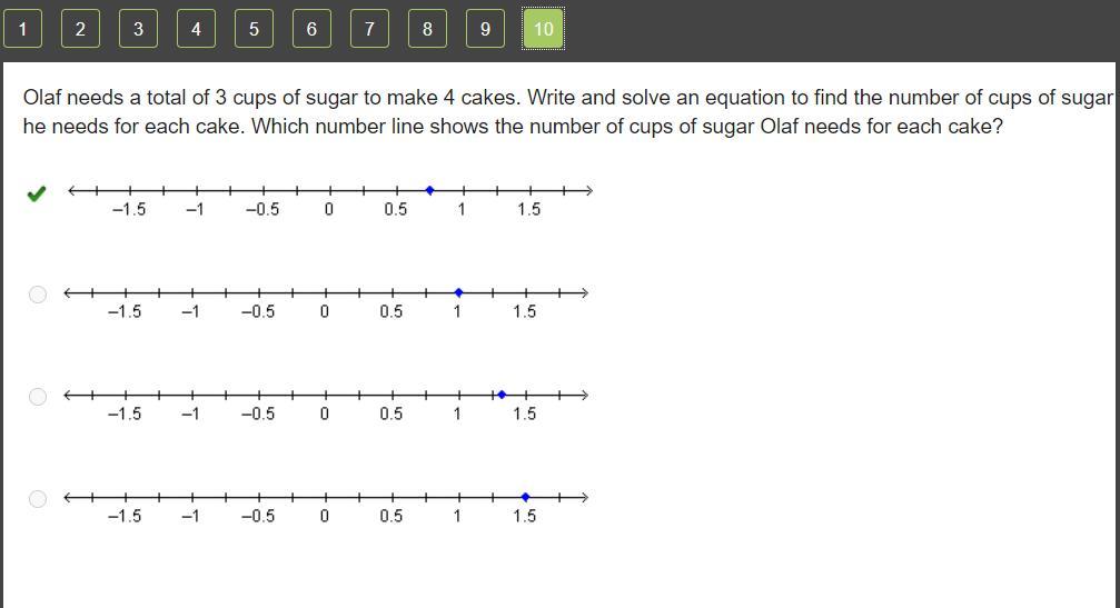 Olaf Needs A Total Of 3 Cups Of Sugar To Make 4 Cakes. Write And Solve An Equation To Find The Number