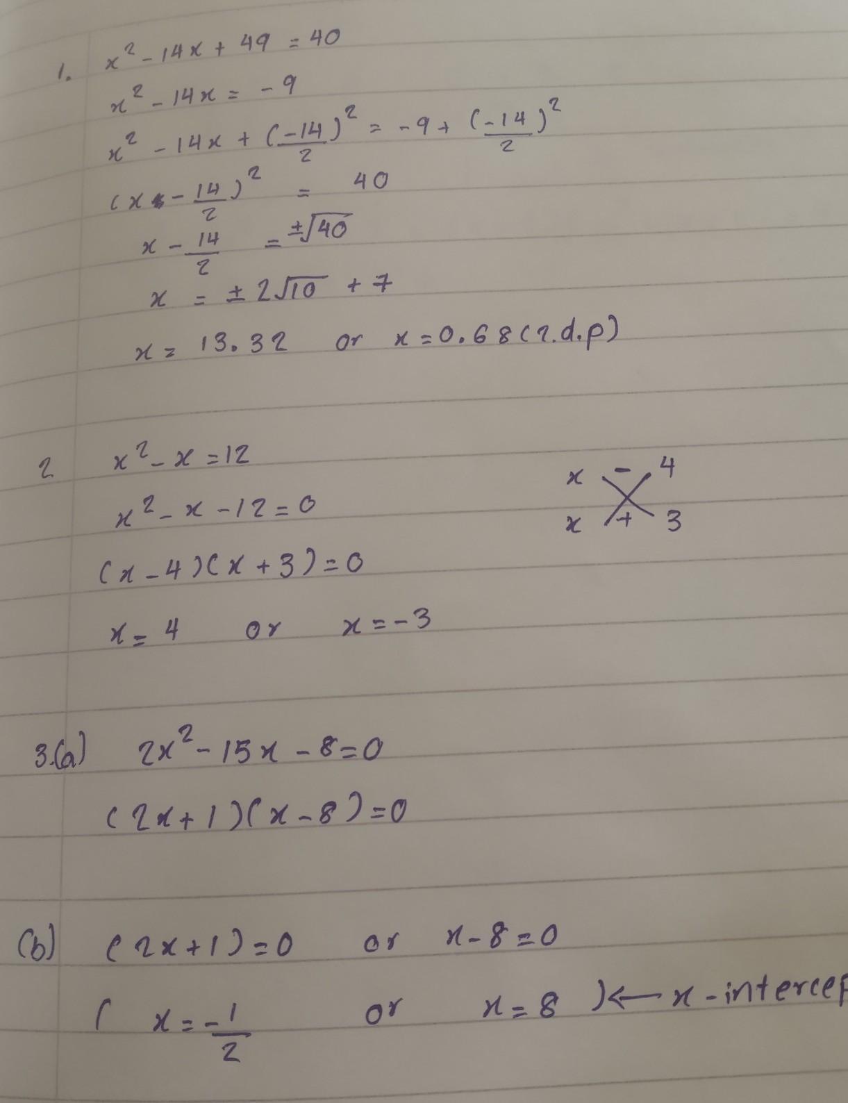(Solving Quadratic Equations) Hello, I Need Help With Just 3 Questions. Thanks :)
