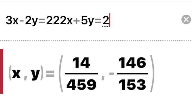 [tex]3x-2y=222x+5y=2[/tex]