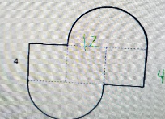 The Figure Below Is Composed Of Squares And Semi-circles. Find The Perimeter Of This Shape. Show Your