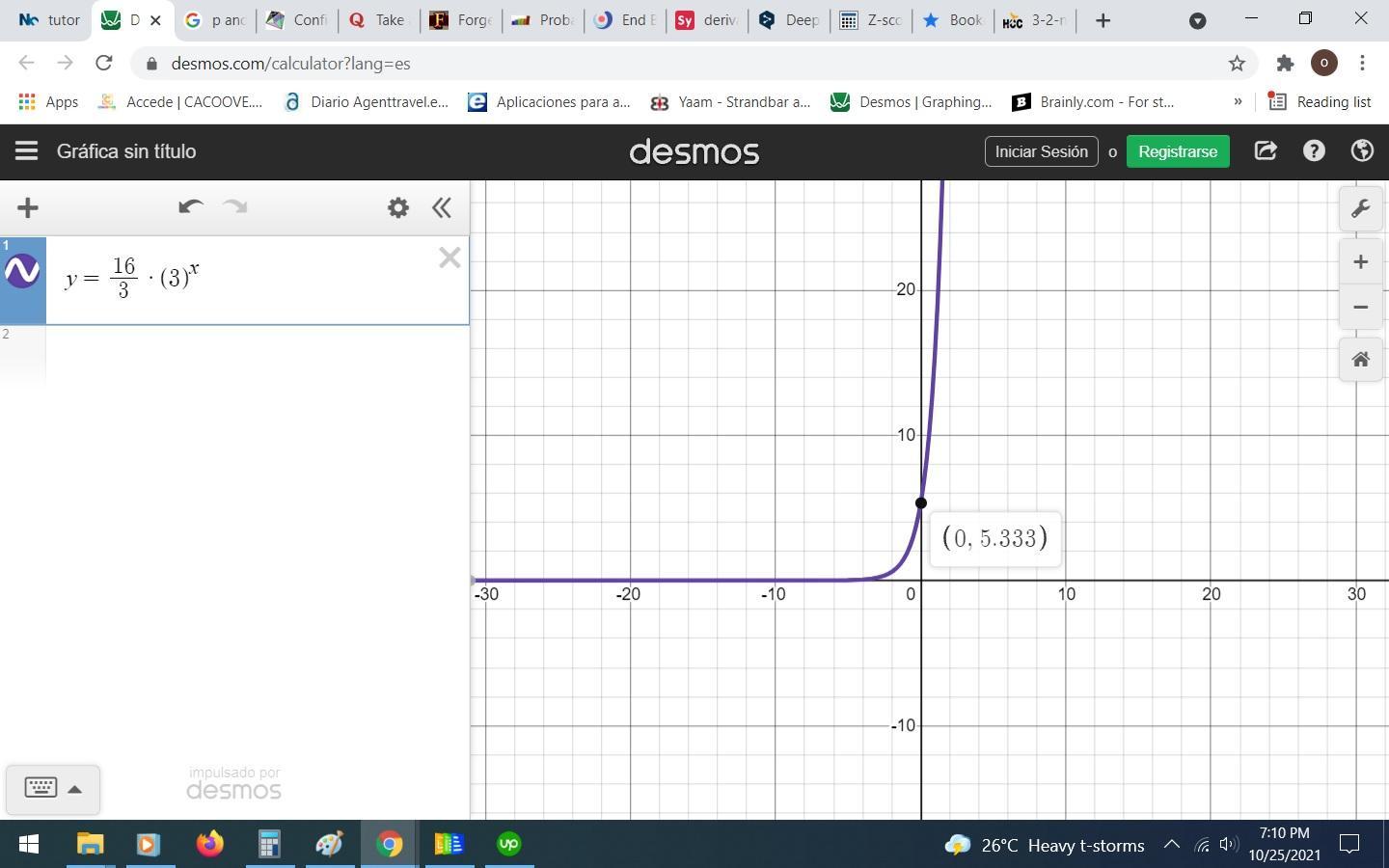 Define An Exponential Function, H(x), Which Passes Through The Points (1,16) And(5, 1296). Enter Your