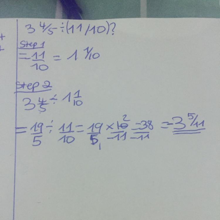 What Is 3 4/5(1 1/10)?Write The Answer As A Mixed Number In Simplest Form.