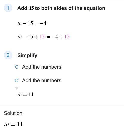 PLEASE HELP ME WITH THIS MATH PROBLEMw15=4