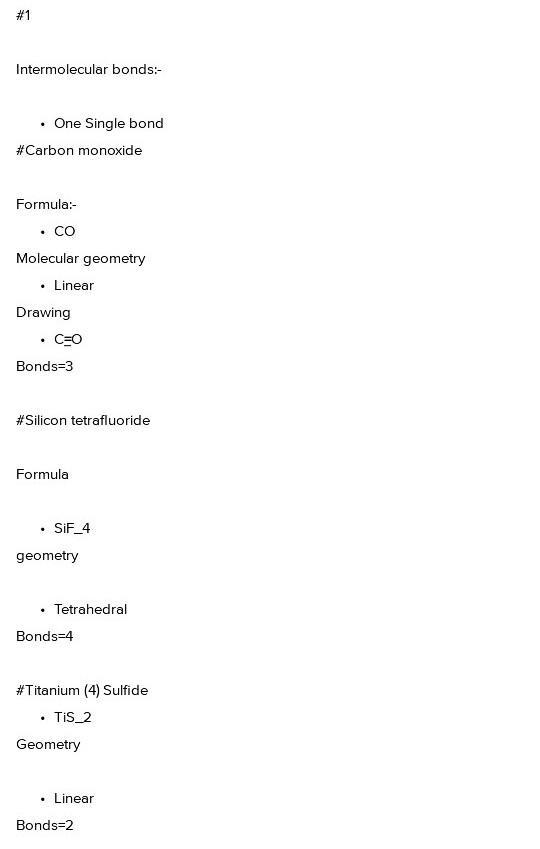 Ill Give Brainliest To Whoever Can Give Me These Answers Or At Least The Intra And Intermolecular Bonds