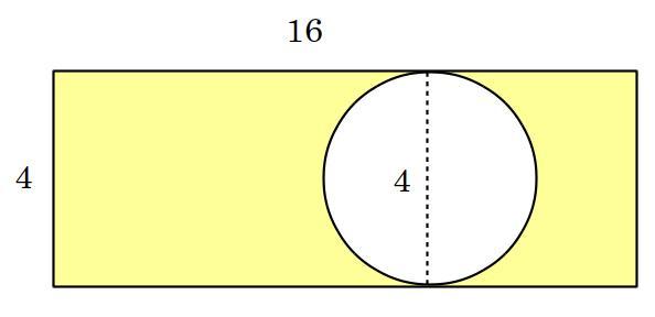 Find The Area Of The Figure Below, Composed Of A Rectangle With Two Semicirclesremoved. Round To The
