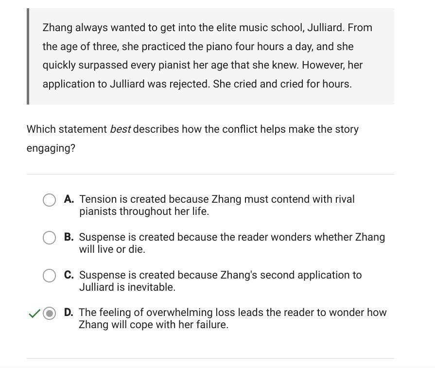 I NEED HELP ASAP PLEASEZhang Always Wanted To Get Into The Elite Music School, Julliard. Fromthe Age