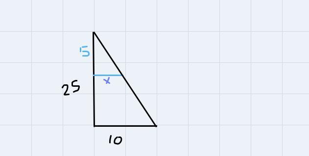 4. The Triangles Below Lie On The Same Line. Find Thehorizontal Distance Of The Smaller Triangle.25DA10Distance:pe