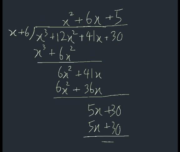 If F(x) = X3 + 12x2 +41x + 30 And F(-6) = 0, Then Find All Of The Zeros Off(x) Algebraically.