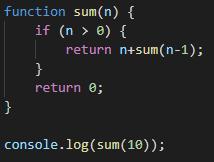 Find The Sum Of The Values From One To Ten Using Recursion