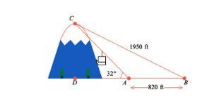 A Ski Resort Has A Lift From A To C , As Shown In The Figure Below. Angle DAC Measures . Mountain Officials