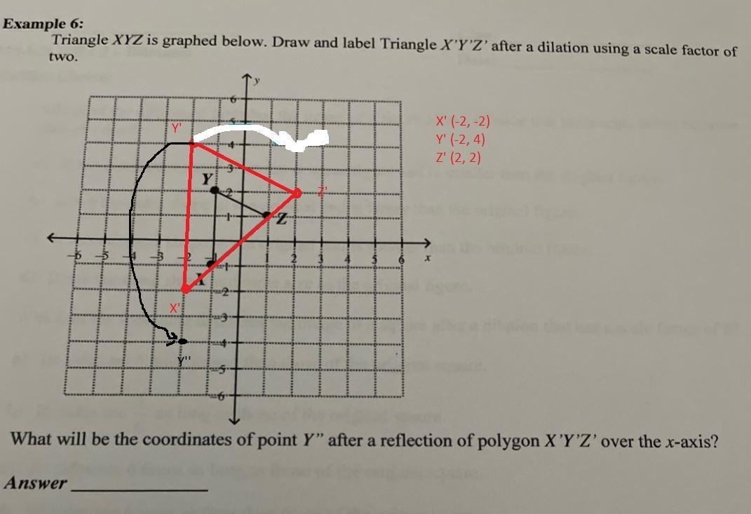 LogitechExample 6:Triangle XYZ Is Graphed Below. Draw And Label Triangle X'Y'Z' After A Dilation Using