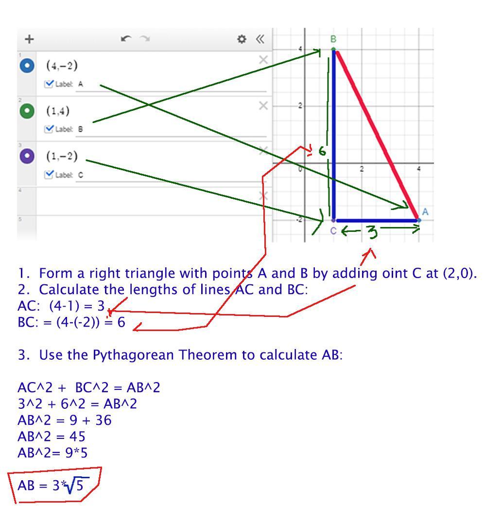 HELPPPPPPP HELPPPP Find The Distance Between The Two Points In Simplest Radical Form.(4,2) And (1,4)