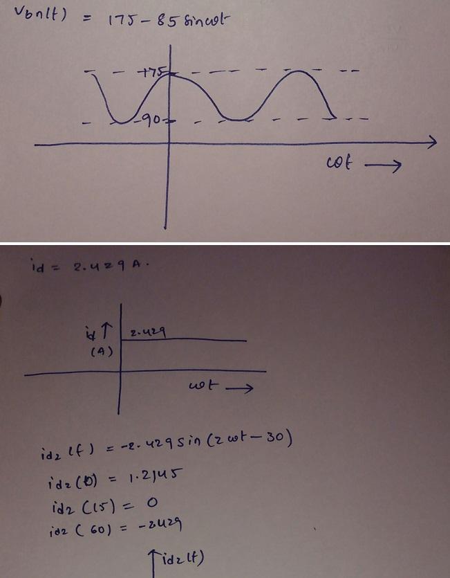 In A 1-phase UPS, Vd = 350 V, Vo(t) = 170 Sin(2 * 60t) V, And Io(t) = 10 Sin(2 * 60t - 30) A.Calculate