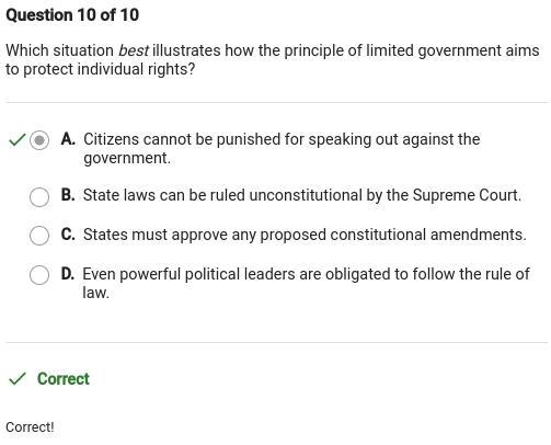 Which Situation Best Illustrates How The Principles Of Limited Government Aims To Protect Individual