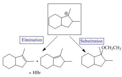 Draw The Structure Of The Carbocation Intermediate That Leads To The Indicated Products In This Reaction.