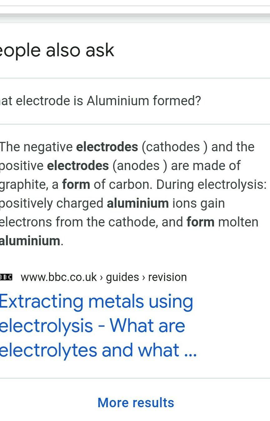 Please Help Me. Thank You!!!Molten Aluminium Is Formed At The ____________ Electrode Where Positive Al3+