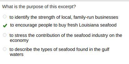 What Is The Purpose Of This Excerpt?O To Identify The Strength Of Local, Family-runbusinessesO To Encourage