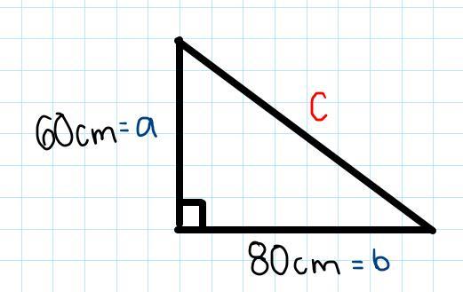 A Right Triangle Has The Lengths Of The Legs Are 60 Centimeters And 80 Centimeters. What Is The Length,