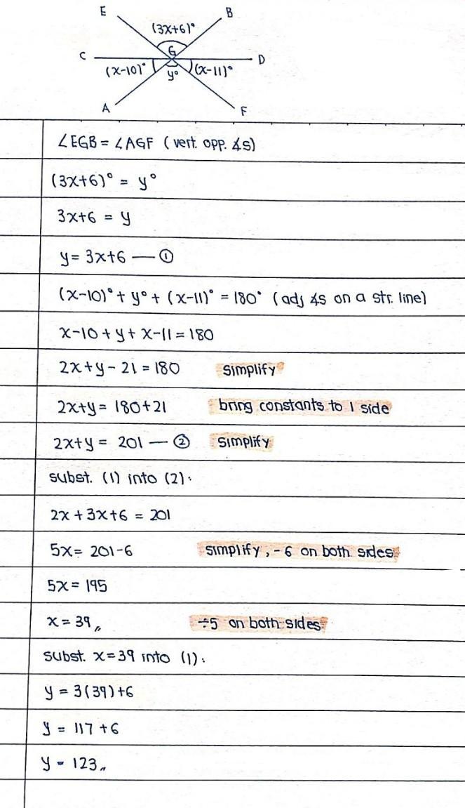 Solve For X And Y In The Diagram Below