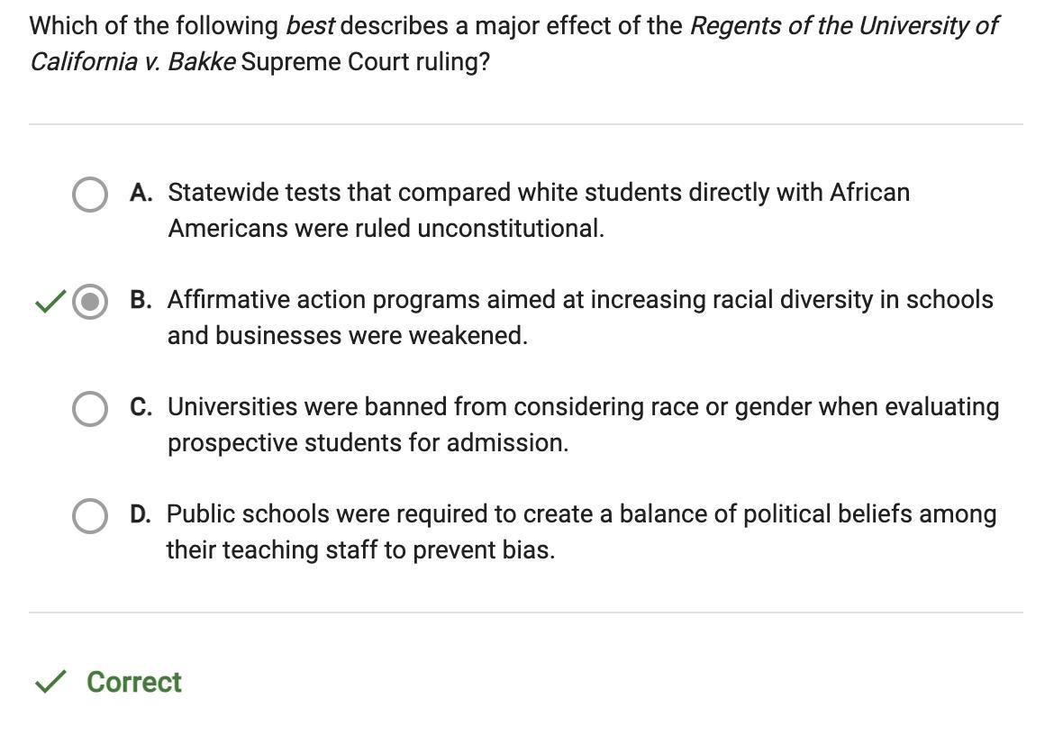 Which Of The Following Best Describes A Major Effect Of The Regents Of The University Of California V