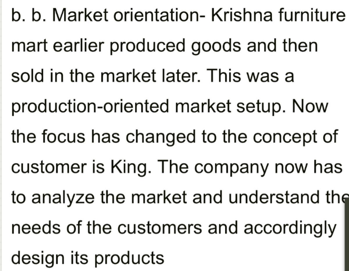 Question:4Krishna Furnishers Martstarted Its Operations In The Year 1954 And Emerged As The Market Leader