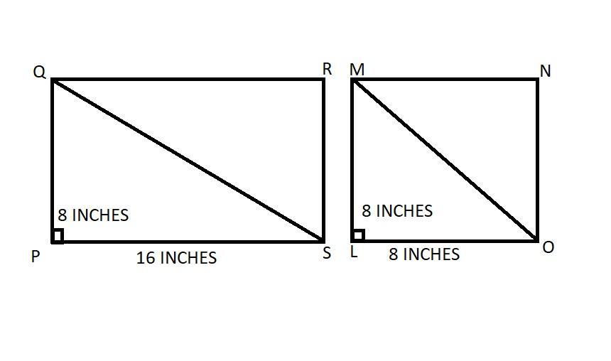 Look At The Rectangle And The Square: A Rectangle Pqrs And Square Lmno Are Drawn Side By Side. The Length