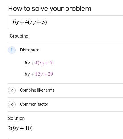 Expand And Simplify 6y+4(3y+5) 18 Points And Brainliest