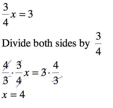 (3/4)x=3 How Do You Solve For X With Fractions?