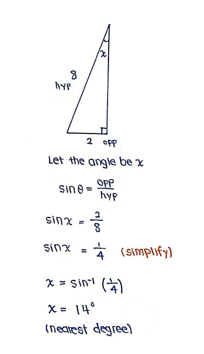 Find The Measure Of The Angle Marked With A? Using The Inverse Trig Functions. Round Your Answer To The