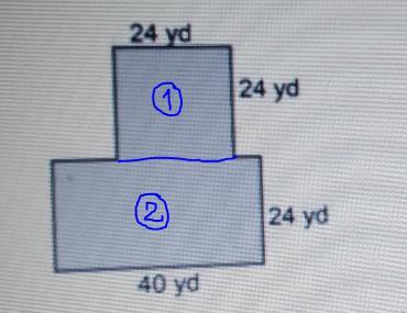 Question 2 Find The Area Of The Figure Below. Ty Below. 24 Yd 24 Yd 24 Yd 40 Yd
