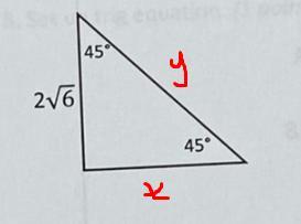 Ur4) Find The Missing Sides Of The Triangle. Leave Your Answersas Simplified Radicals. (2 Points)452645MALOrc