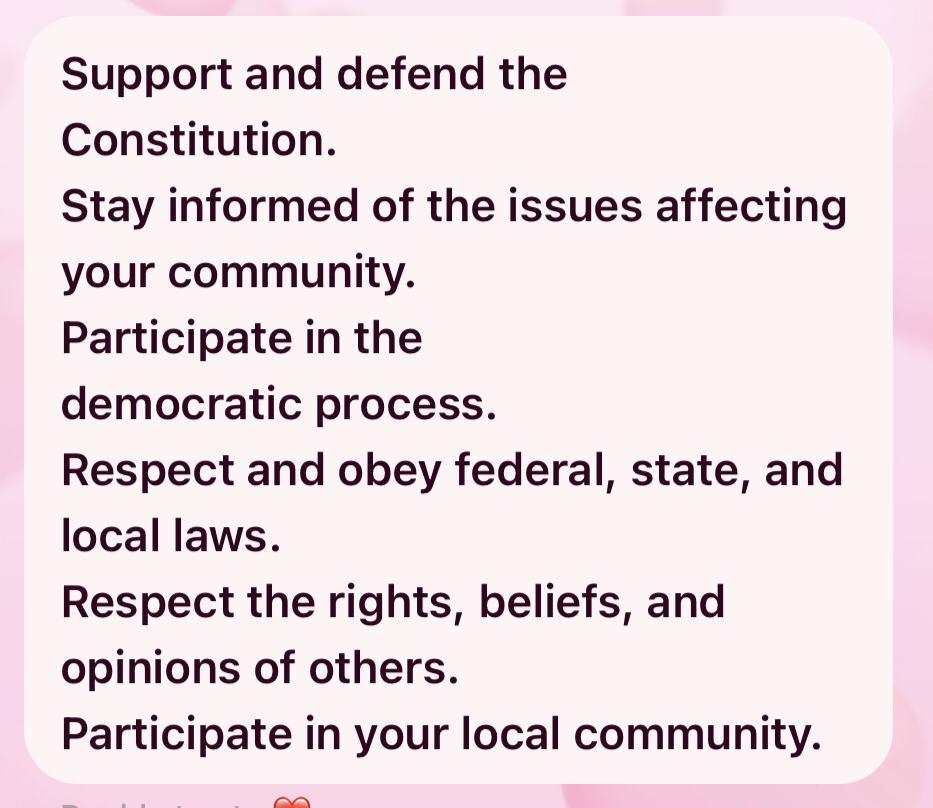 List Six Responsibilities We Have To Help Keep Our Country Free.