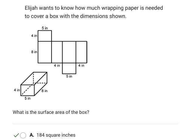 Plz Help Elijah Wants To Know How Much Wrapping Paper Is Needed To Cover A Box With The Dimensions Shown.What