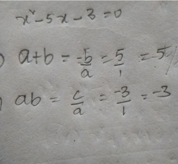 Examination PracticeExam-style Questions1 The Quadratic Equation X2 - 5x 3 = 0 Has Solutions A And B.