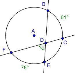In Circle A, Marc BC Is 61 And Marc EF Is 76: Points B, C, E, And F Lie On Circle A. Lines BE And CF