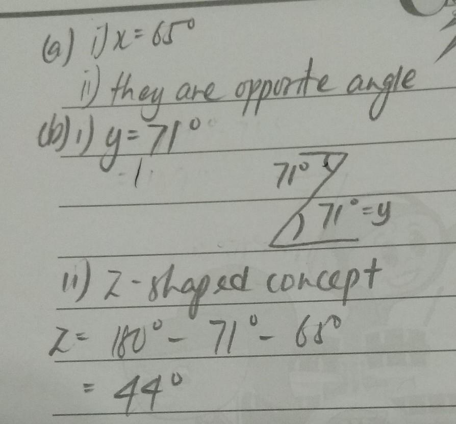 A) (i) Write Down The Value Of Angle X.71 ZX=(ii) Give A Reason For Your Answer.b) (i) Write Down The