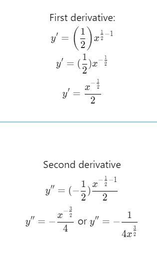 Find The Second And Third Derivative Of [tex]y = \sqrt{x} [/tex]
