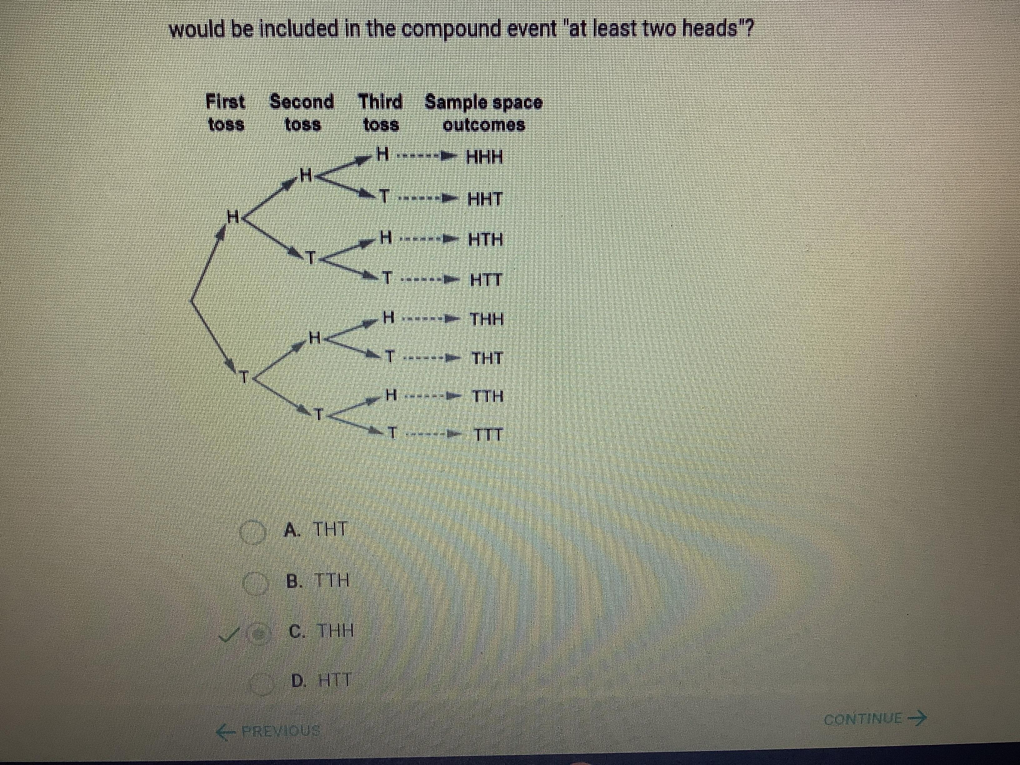 Help Meeee Please Or I'm Going To Fail SchoolChristopher Tosses A Coin Three Times. Each Toss Could Be