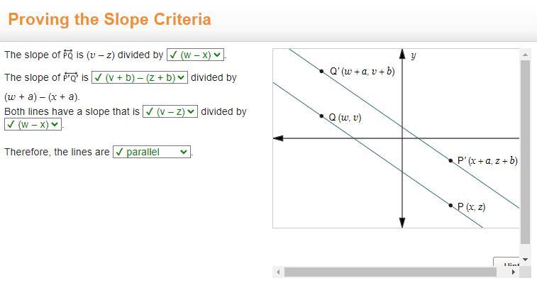 The Slope Of Line P Q Is (v Z) Divided By . The Slope Of Line P Prime Q Prime Is Divided By (w A) (x