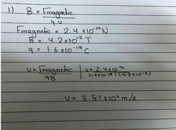 Please Help!A Proton Moves Perpendicularly To A Magnetic Field That Has A Magnitude Of 4.20 X 10-2 T.