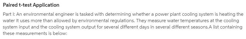 An Environmental Engineer Is Tasked With Determining Whether A Power Plant Cooling System Is Heating