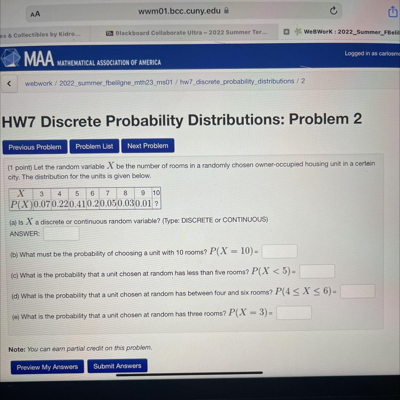 Let The Random Variable X Be The Number Of Rooms In A Randomly Chosen Owner- Occupied Housing Unit In