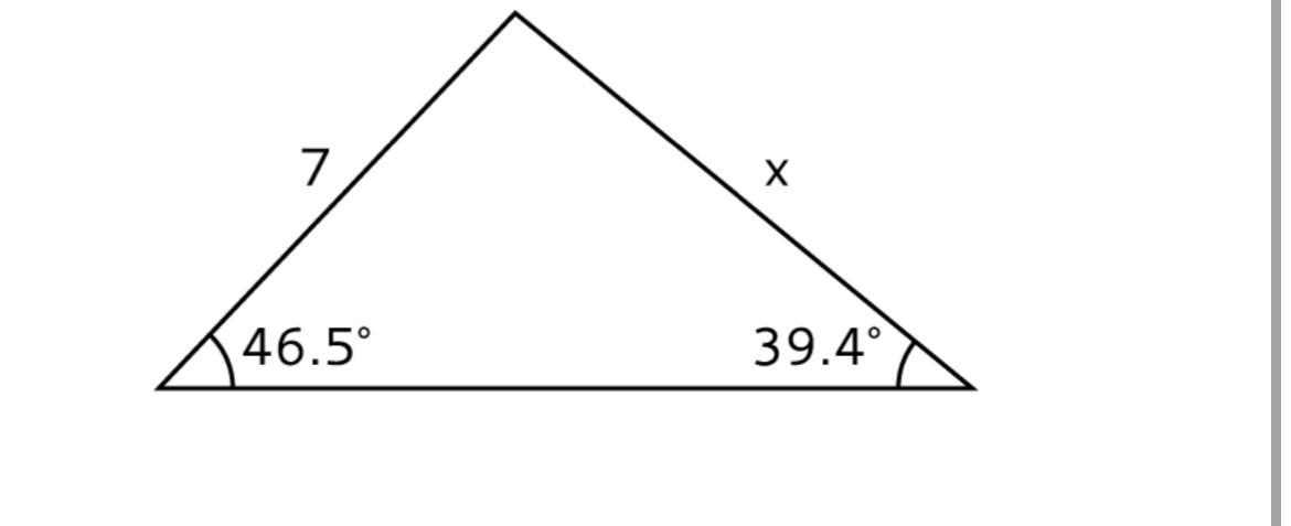 Find The Value Of X, To The Nearest Tenth Of A Unit.