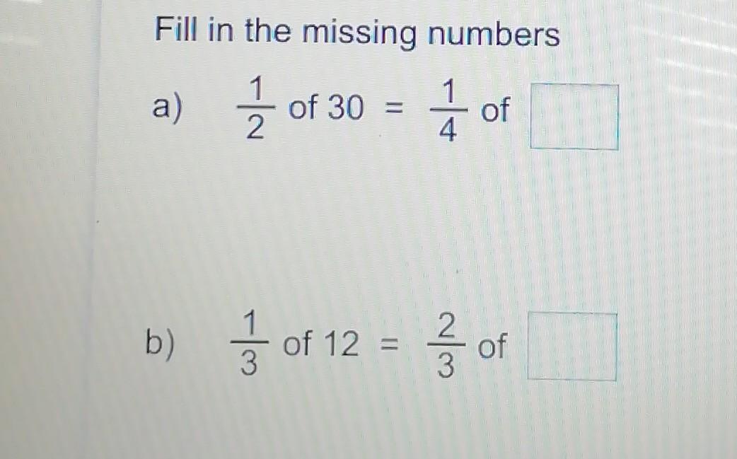 Fill In The Missing NumbersI Need An Answer ASAP