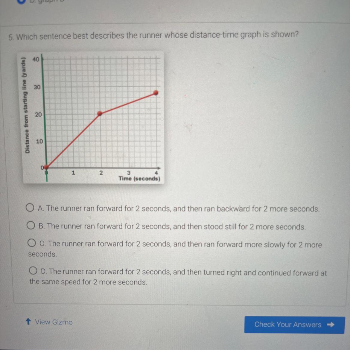 5. Which Sentence Best Describes The Runner Whose Distance-time Graph Is Shown?Distance From Starting